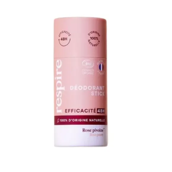 Déodorant Rose pivoine bio Respire - stick de 50g