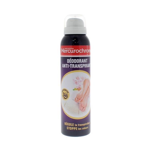 Déodorant anti transpirant pieds Mercurochrome - spray de 150 ml