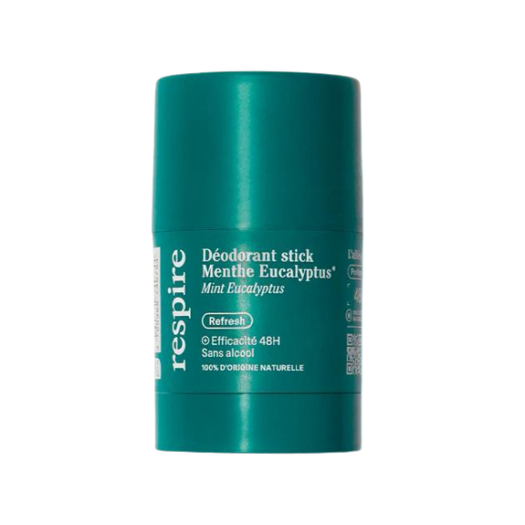 Déodorant solide efficace 48h Menthe eucalyptus bio Respire - stick de 50g