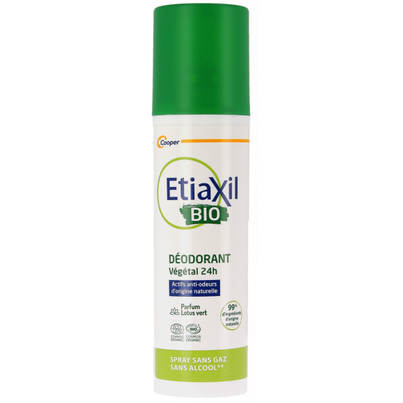 Déodorant spray végétal 24h bio sans aluminium Etiaxil - spray de 100ml