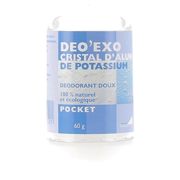 Deo'Exo Cristal d'Alun de Potassium Pocket Exopharm - stick de 60 g