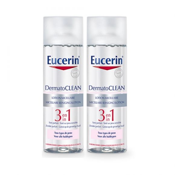 Dermatoclean lotion micellaire 3 en 1 Eucerin - lot de 2 flacons de 400 ml