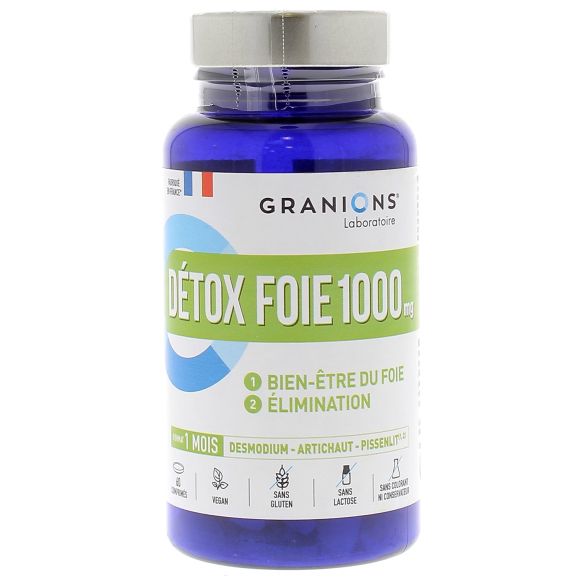 Détox foie 1000 mg Granions - boîte de 60 comprimés