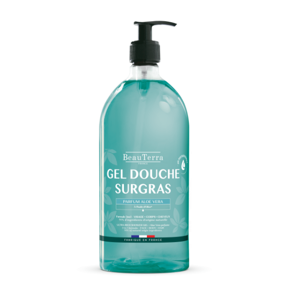 Gel douche surgras Aloe Vera Beauterra - flacon de 1 L