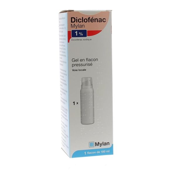 Diclofénac 1% gel en flacon pressurisé Mylan - flacon de 100 ml