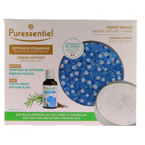 Diffuseur galet en céramique Puressentiel - un diffuseur + complexe de diffusion offert