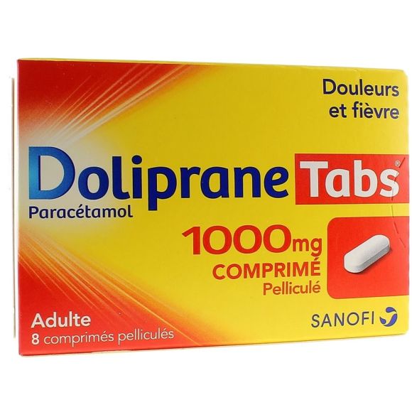 Doliprane Tabs 1000 mg comprimé pelliculé - boite de 8 comprimés