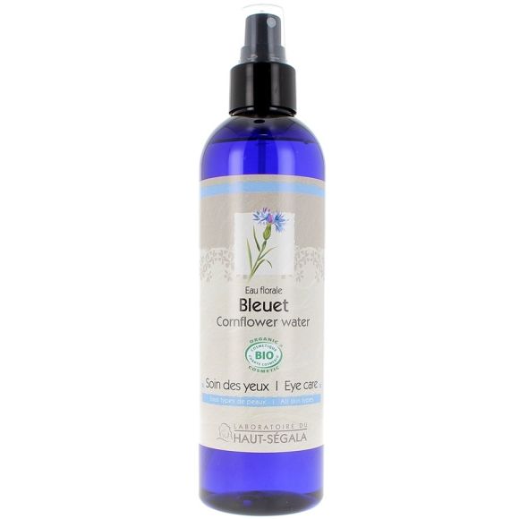 Eau Florale de Bleuet Bio Soin des Yeux Laboratoire Haut-Ségala - Flacon à pompe de 250 ml