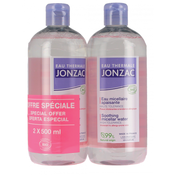 Eau micellaire apaisante Eau Thermale Jonzac - lot de 2 flacons de 500ml