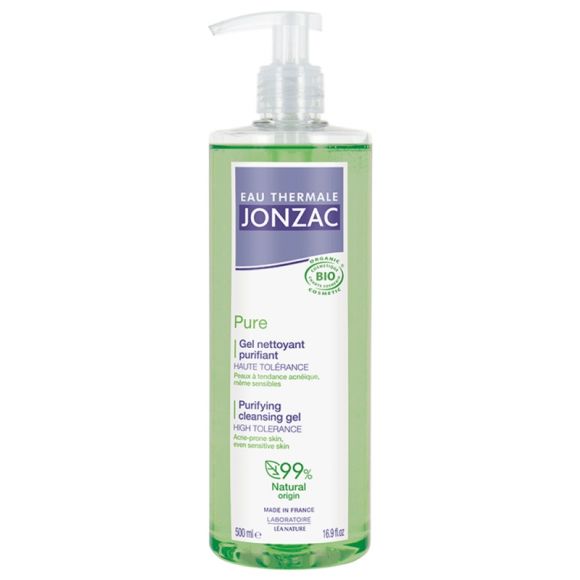 Eau thermale Jonzac Pure gel nettoyant purifiant Léa Nature - flacon-pompe de 500 ml