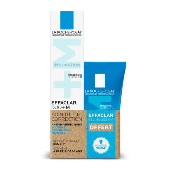 Effaclar duo+ M soin anti-imperfections + gel moussant purifiant offert La Roche-Posay - tube de 40ml et tube de 50ml offert