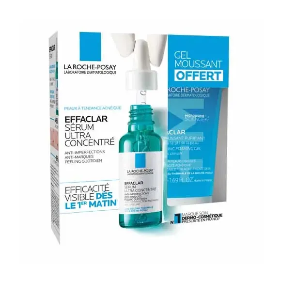 Effaclar Sérum ultra-concentré La Roche-Posay - flacon pipette de 30ml + gel moussant purifiant de 50ml offert