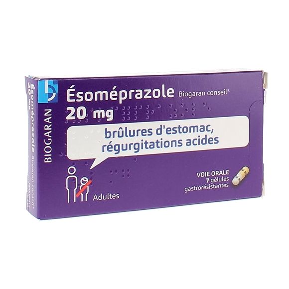 Esoméprazole 20 mg Biogaran Conseil - 7 gélules gastrorésistantes