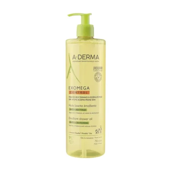 Exomega Control huile lavante émolliente A-derma - flacon-pompe de 750 ml