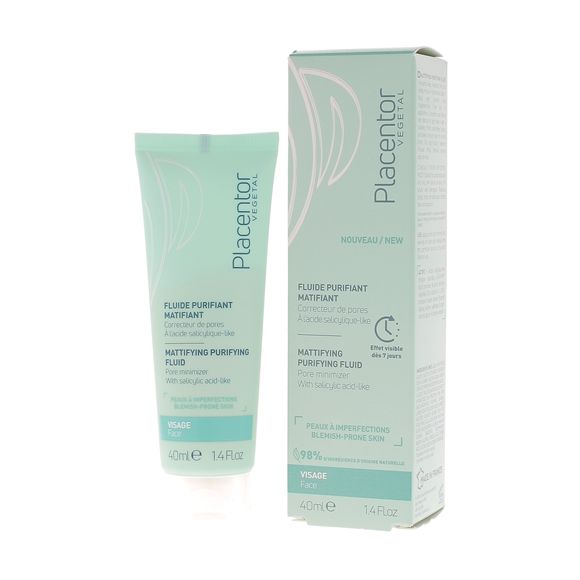 Fluide purifiant matifiant peaux à imperfections Placentor végétal - tube de 40ml