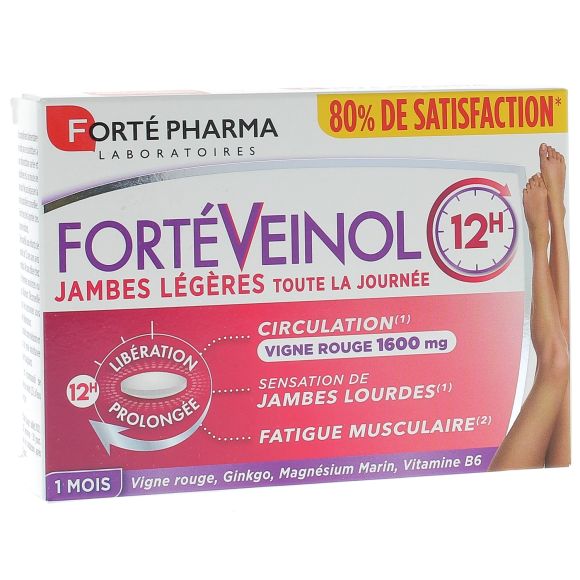 FortéVeinol 12h Jambes légères Forté pharma - boîte de 30 comprimés