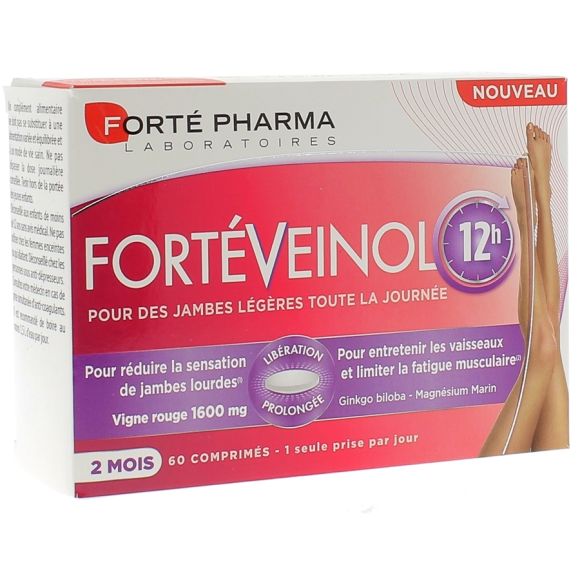 FortéVeinol 12h jambes légères Forté Pharma - boîte de 60 comprimés