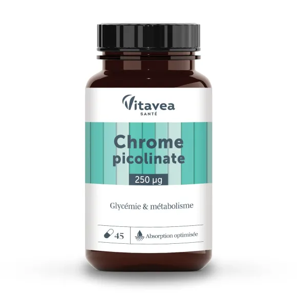 Chrome picolinate glycémie et métabolisme Vitavea - pot de 45 gélules