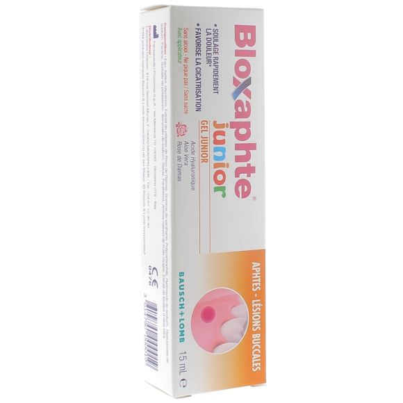 Gel Protecteur BIoxaphte Junior : aphtes, lésions buccales Bausch Lomb - tube de 15 ml