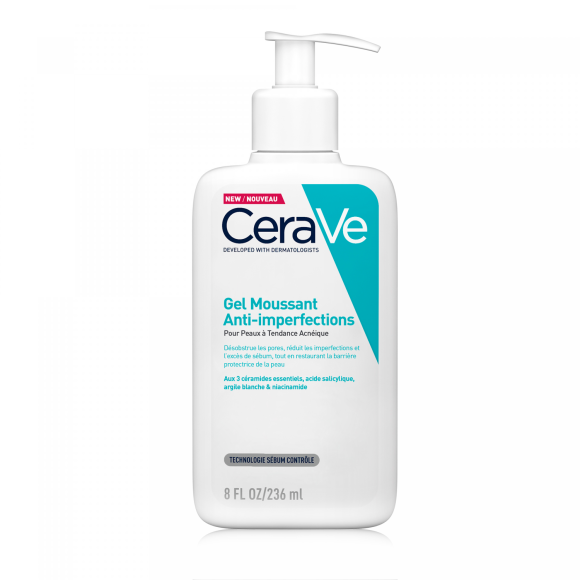 Gel moussant anti-imperfections Cerave - flacon-pompe de 236ml