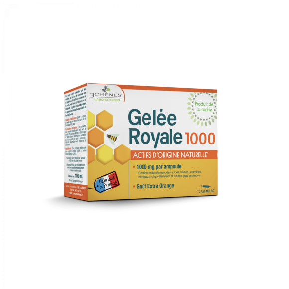 Gelée royale 1000 mg Les 3 Chênes - boîte de 10 ampoules buvables