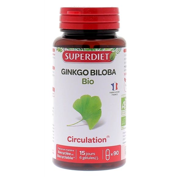 Ginkgo biloba bio Super Diet - boîte de 90 gélules