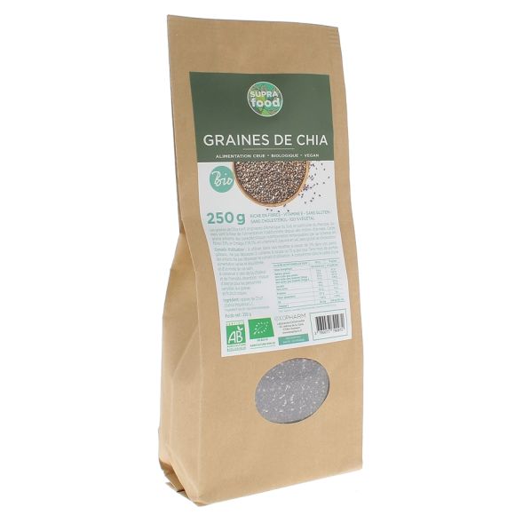 Graines de chia bio supra food Exopharm - sachet de 250 g