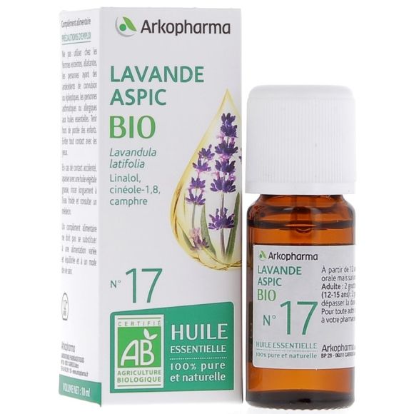 Huile Essentielle Lavande Aspic Bio n°17 Arkopharma - flacon de 10 ml