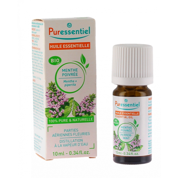 Huile essentielle bio Menthe poivrée Puressentiel - flacon de 10 ml