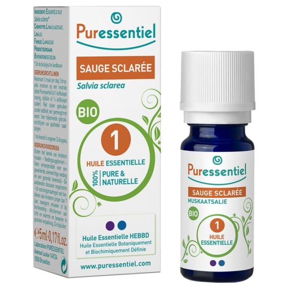 Huile essentielle bio sauge sclarée Puressentiel - flacon de 5 ml