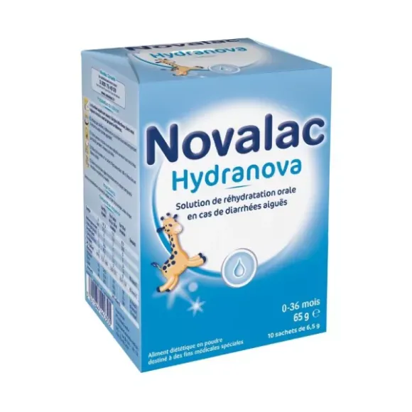 Hydranova solution de réhydratation orale 0-36 mois Novalac - boîte de 10 sachets