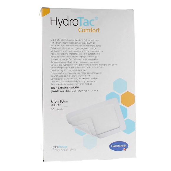 HydroTac Comfort Pansement hydrocellulaire avec gel autoadhérent 6,5x10 cm Hartmann - boîte de 10 pièces