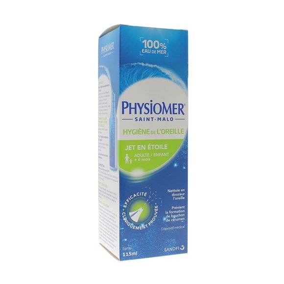 Hygiène de l'oreille jet en étoile Physiomer - flacon de 115 ml