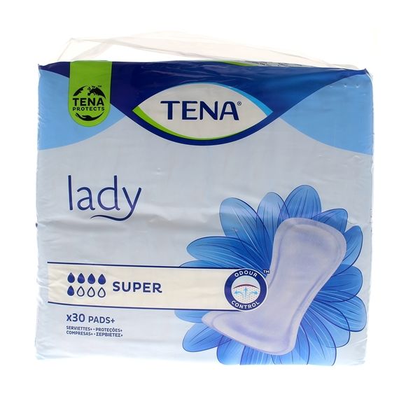 Lady Super Protections anatomiques pour femmes Tena - sachet de 30 serviettes