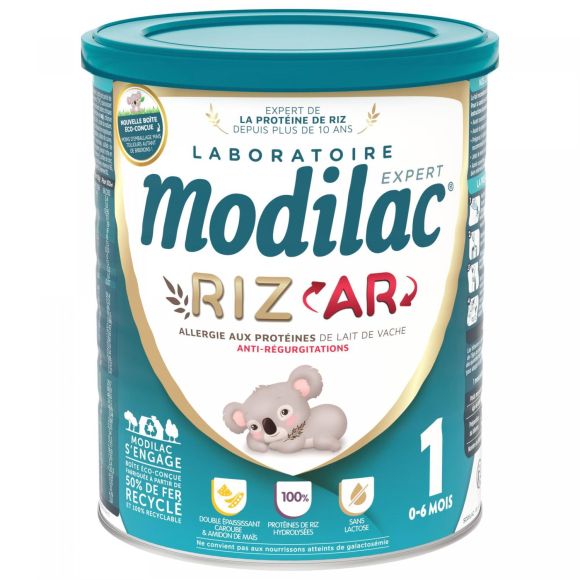 Lait de riz en poudre 1er âge 0-6 mois AR Modilac Expert - pot de 800 g