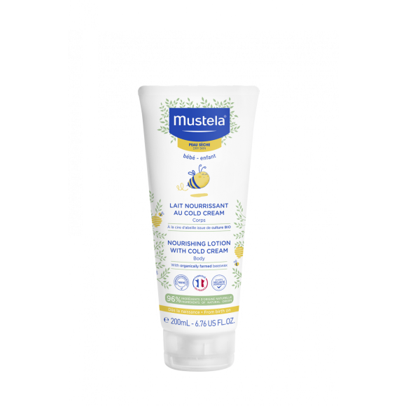 Lait nourrissant au cold cream peau sèche Mustela - tube de 200 ml