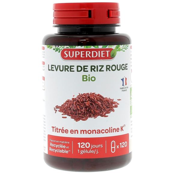 Levure de riz rouge bio Super Diet - 120 gélules