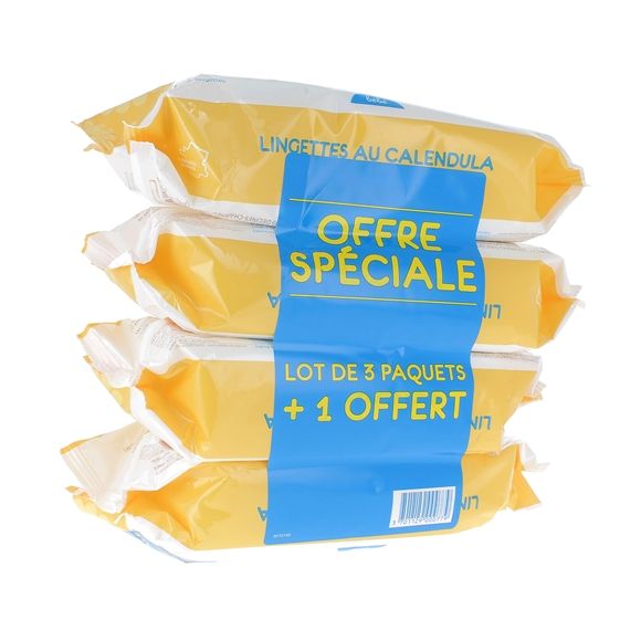 Lingettes au calendula bébé Gifrer - lot de 4 x 70 lingettes