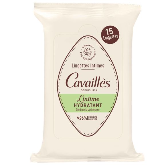 Lingettes intimes hydratantes spécial sécheresse Rogé Cavaillès - paquet de 15 lingettes