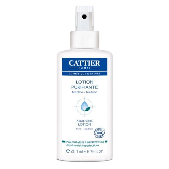 Lotion purifiante, peaux grasses à imperfections bio Cattier - spray de 200 ml