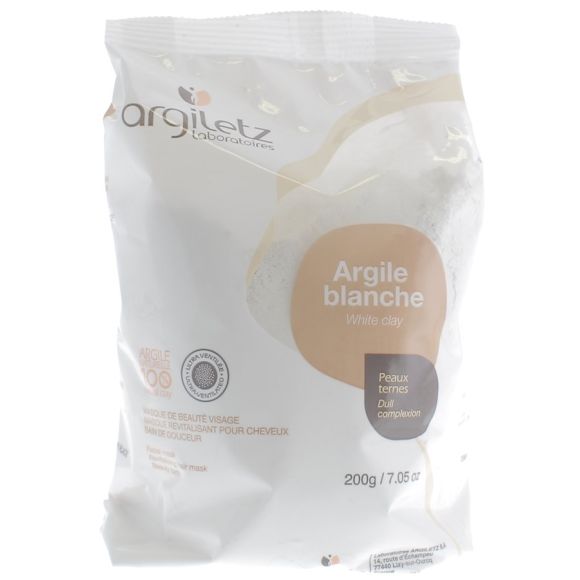 Masque et bain Argile blanche peaux ternes Argiletz - boite de 200 g