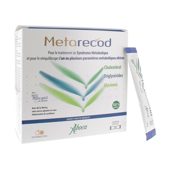 Metarecod traitement du syndrome métabolique Aboca - boîte de 40 sachets-dose de granulés