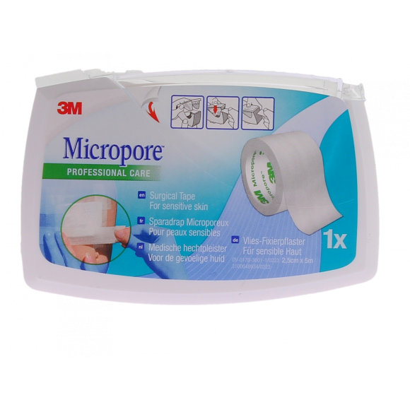 Micropore Sparadrap blanc 3M - rouleau de 2,5cm x 5 m