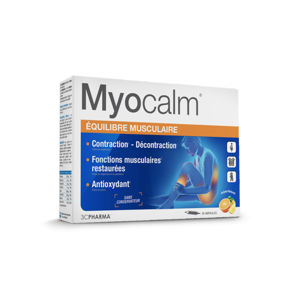 Myocalm Équilibre Musculaire 3C Pharma - boîte de 20 ampoules