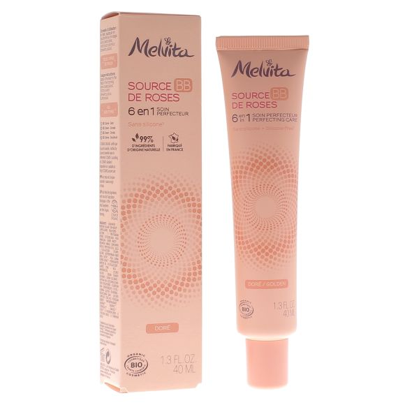 Source de Roses BB Soin perfecteur 6en1 bio teinte doré Melvita - tube de 40ml