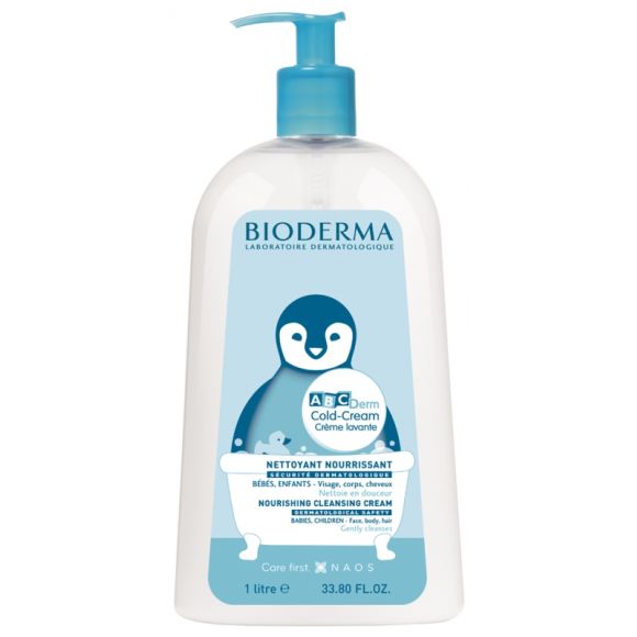 Nettoyant nourrissant bébés et enfants cold cream lavante Bioderma - flacon de 1 litre