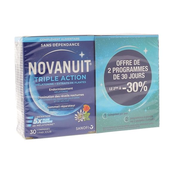 Novanuit triple action Sanofi - offre 2 programmes de 30 jours