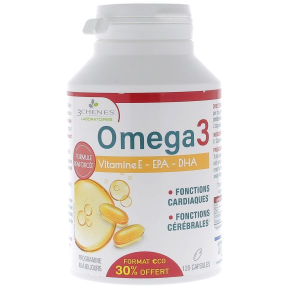 Omega 3 Les 3 Chênes - pot de 120 capsules