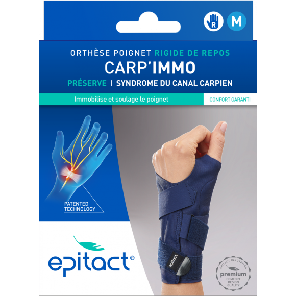 Carp'Immo Orthèse poignet rigide de repos main droite taille M Epitact - 1 orthèse