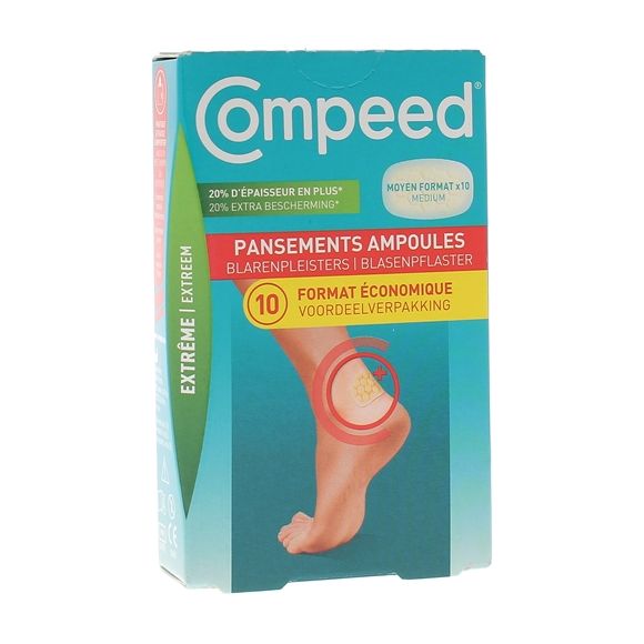 Pansements ampoules format moyen Extrême Compeed - boîte de 10 pansements